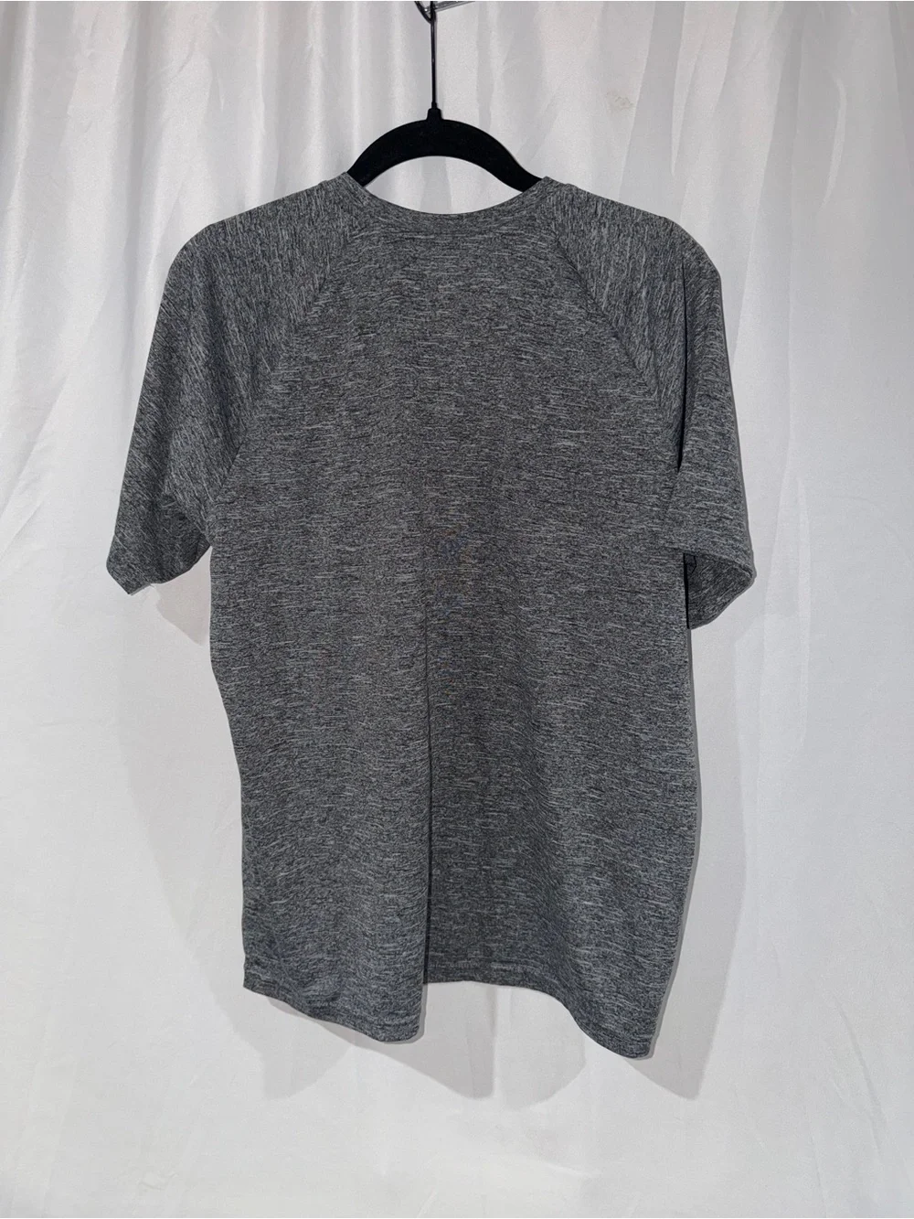 Nike Swim Shirt Heather Charcoal Short Sleeve Dri-FIT Tee White Swoosh Crewneck